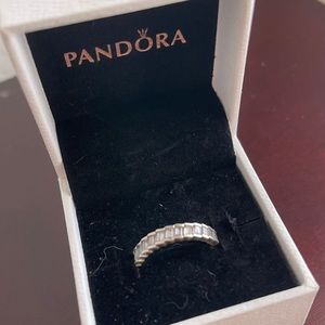 PANDORA Silver CZ Sparkling Ice Cube Ring Size 7.5